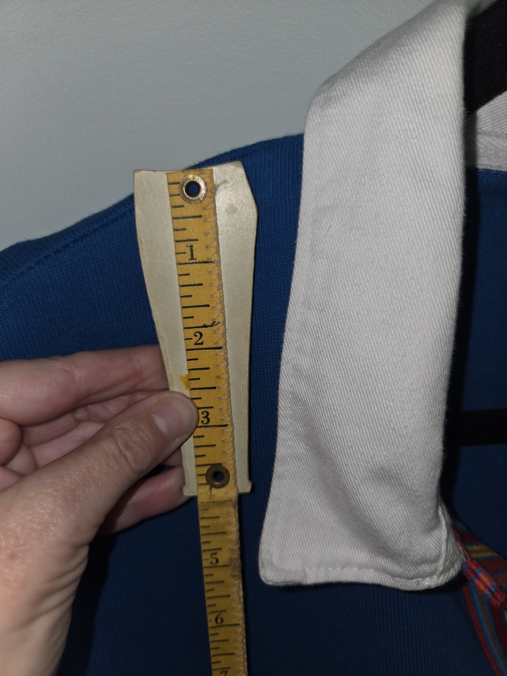 J. Crew Bright Blue Polo with White Collar and Multicolor Trim - Picture 4 of 6